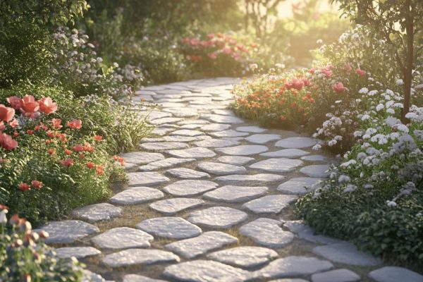 Créez un jardin unique avec le dallage opus incertum