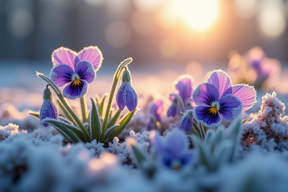 fleurs gelées