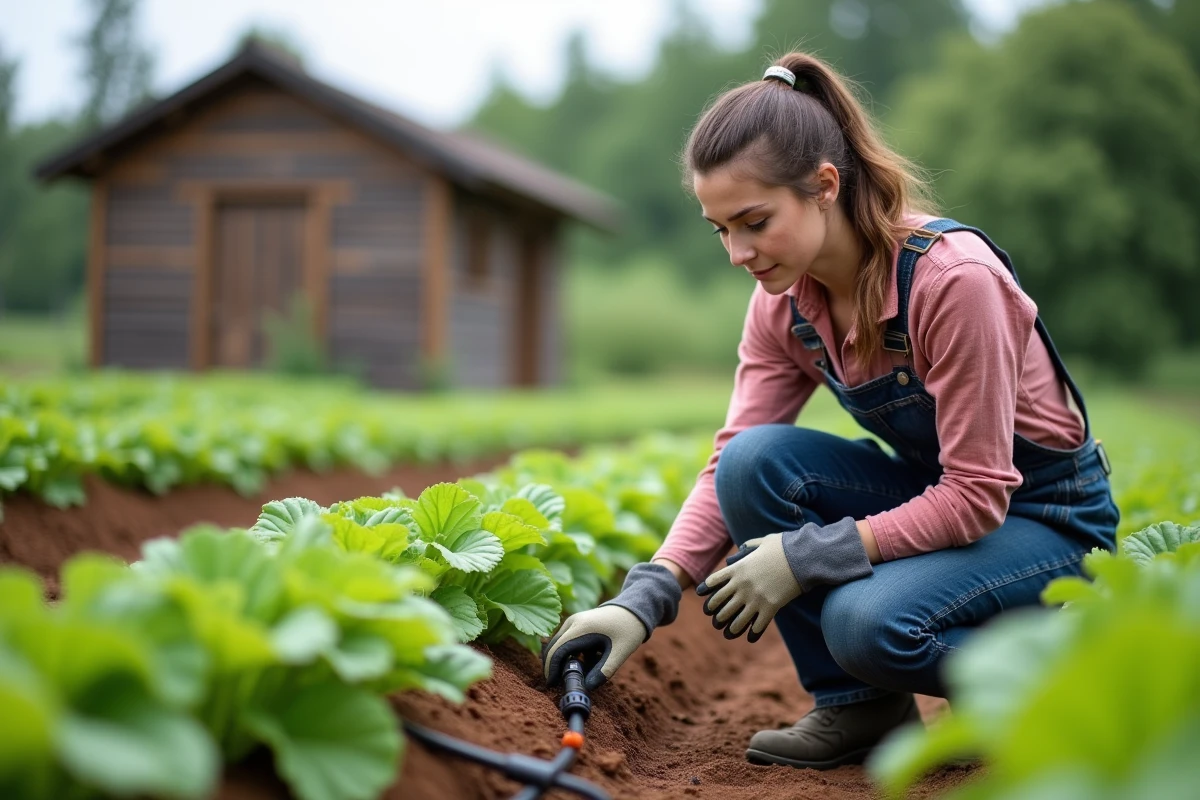 Jeune femme surveillant l